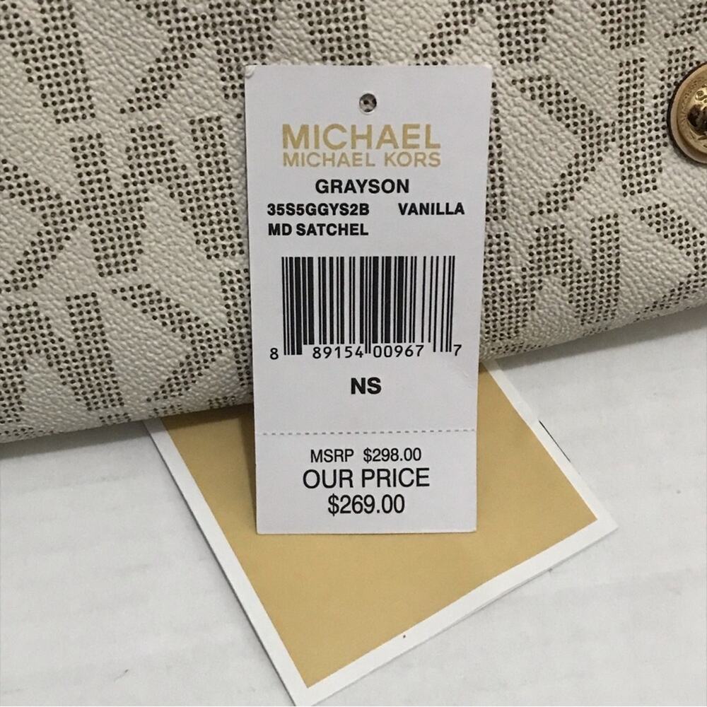Michael Kors Grayson Vanilla Satchel - Picture 2 of 13